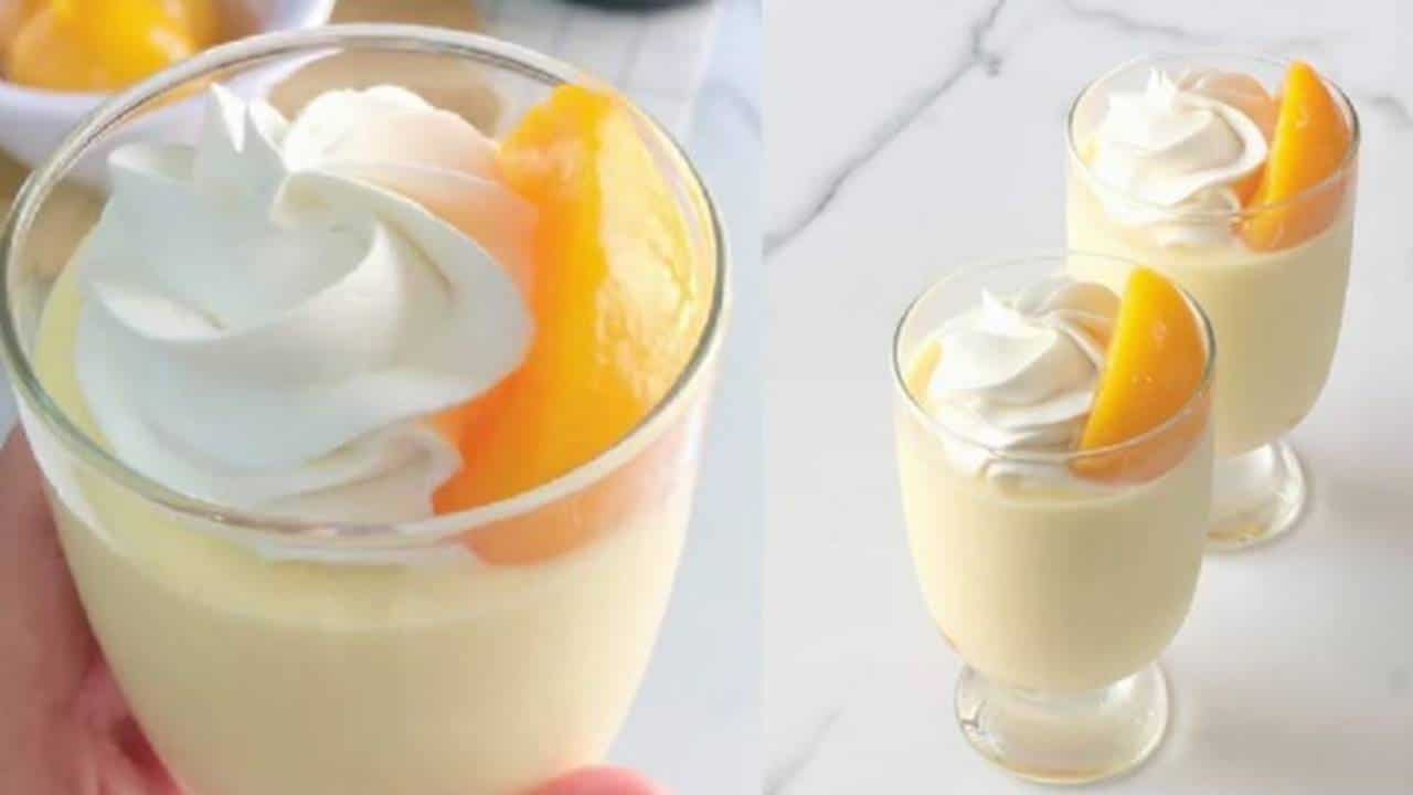 PEGUE 3 INGREDIENTES e faça sobremesa de pêssego com sabor de Leite Condensado