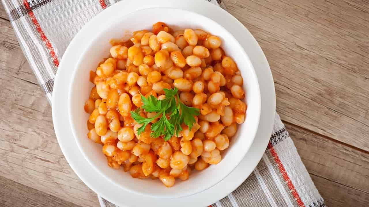 Preparei um feijão branco com carne maravilhoso